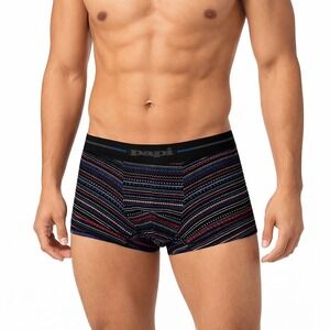 Papi Mens Boxer Briefs Tribal Stripe Print Black Red Blue Size Small (28-30)